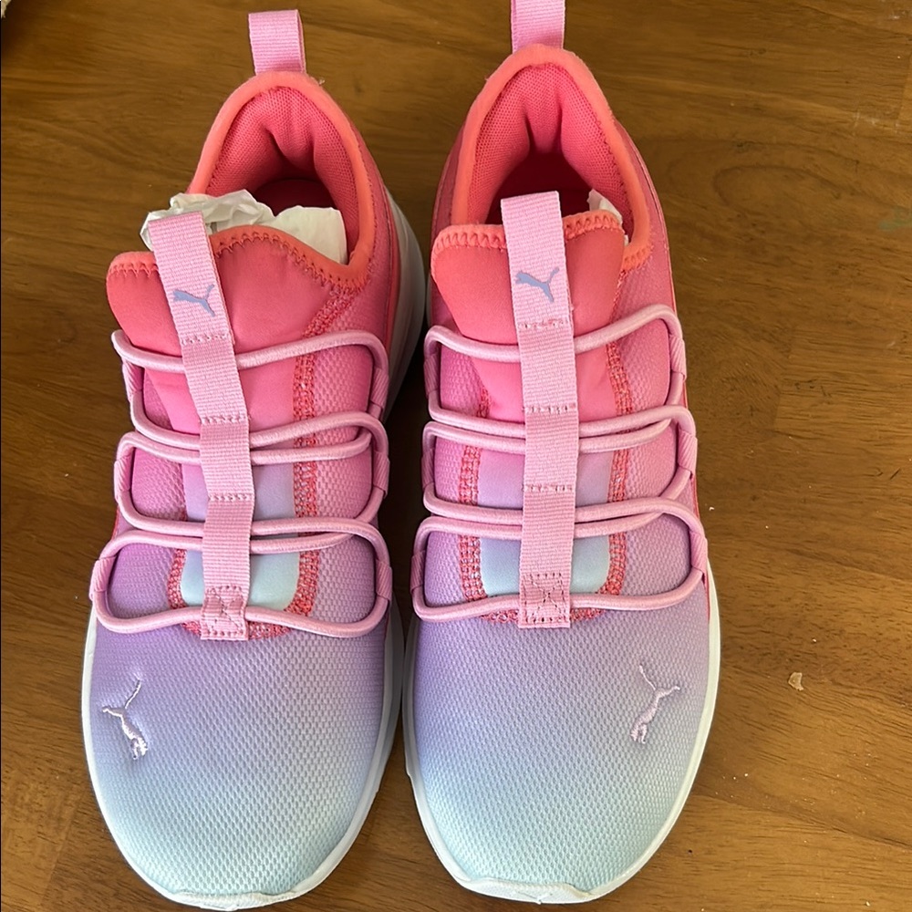 Puma Pink and Purple Gradient Sneakers with Elastic Lacing